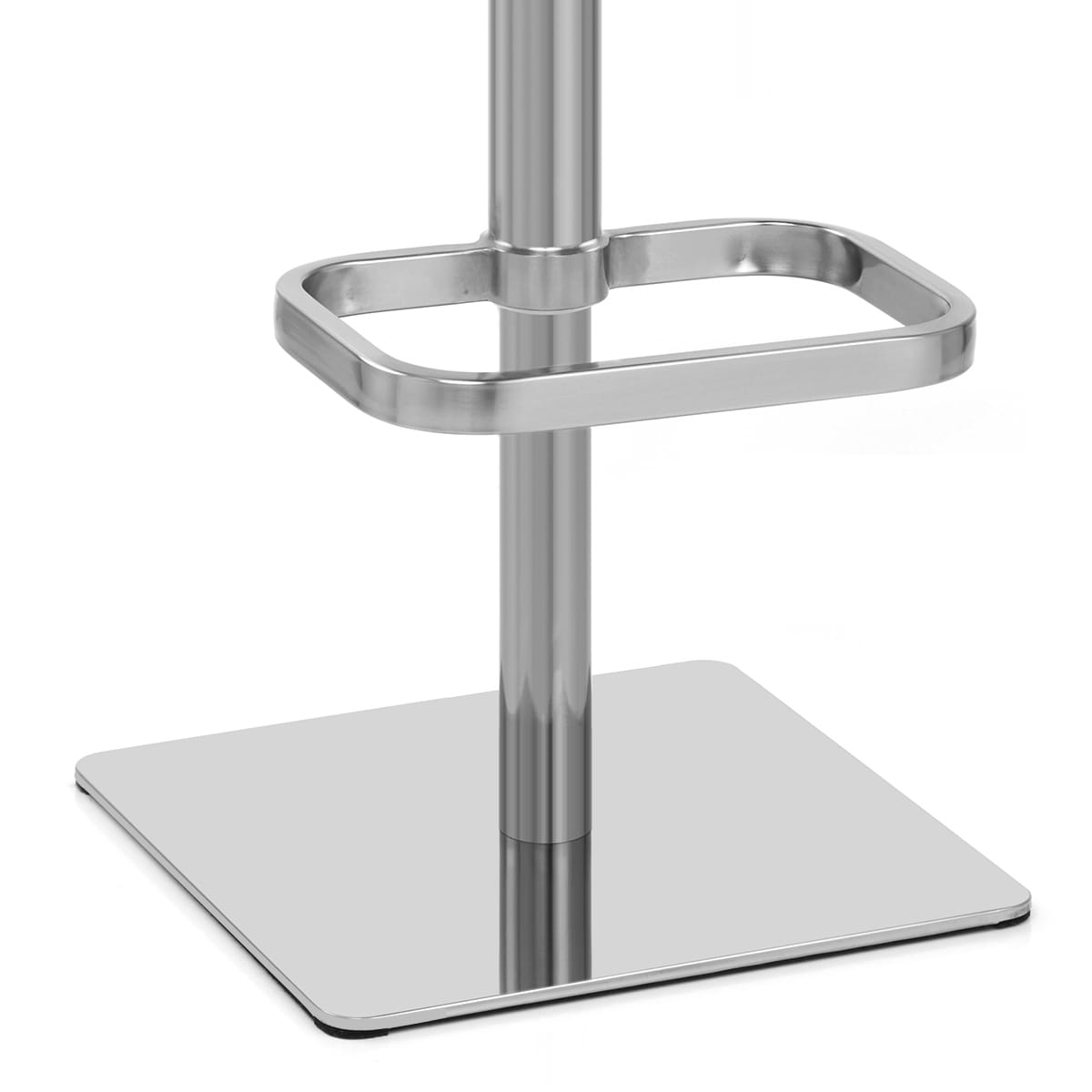 Lush Real Leather Brushed Stool White