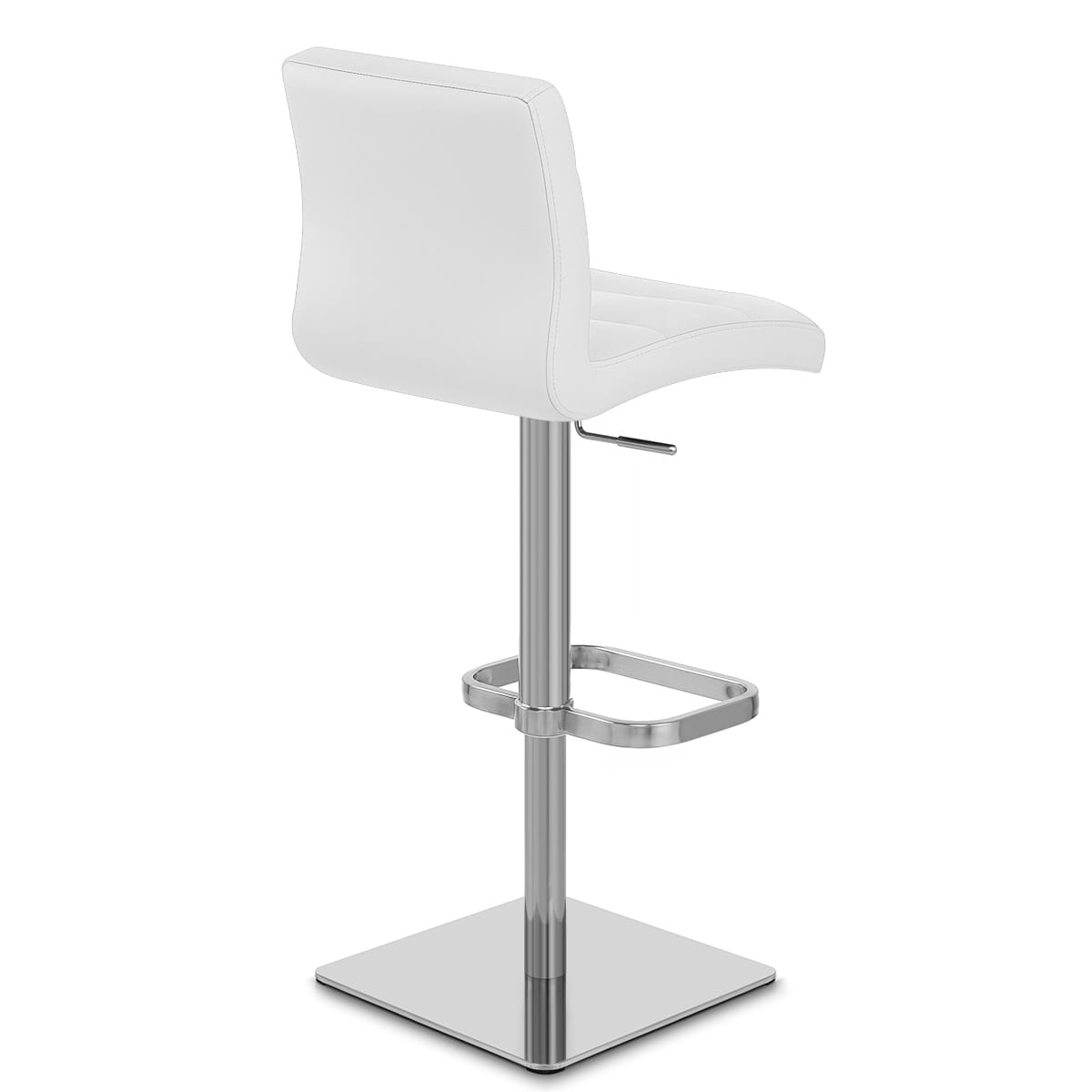 Lush Real Leather Brushed Stool White