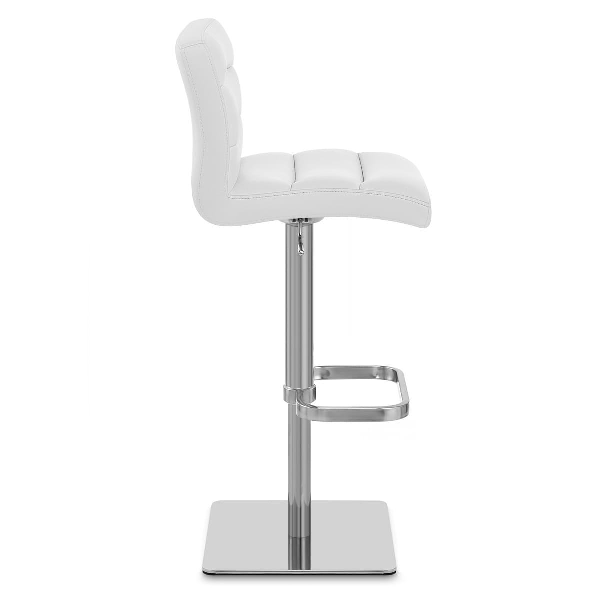 Lush Real Leather Brushed Stool White