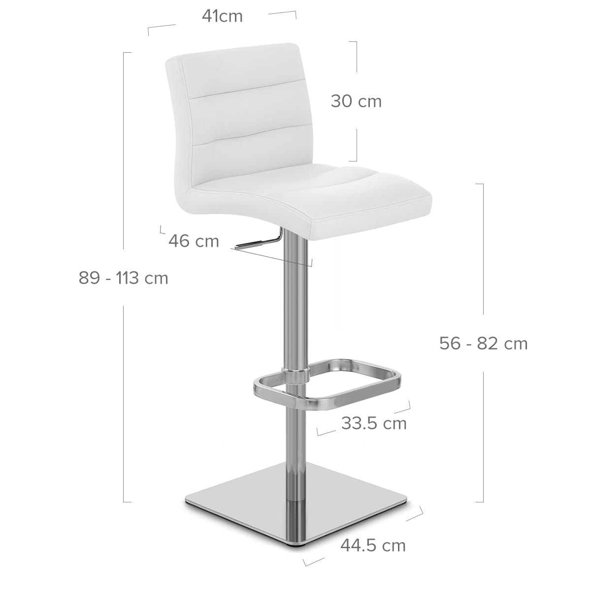 Lush Real Leather Brushed Stool White