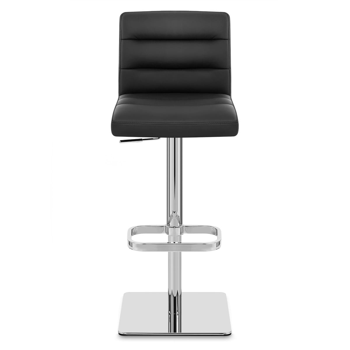 Lush Real Leather Chrome Stool Black