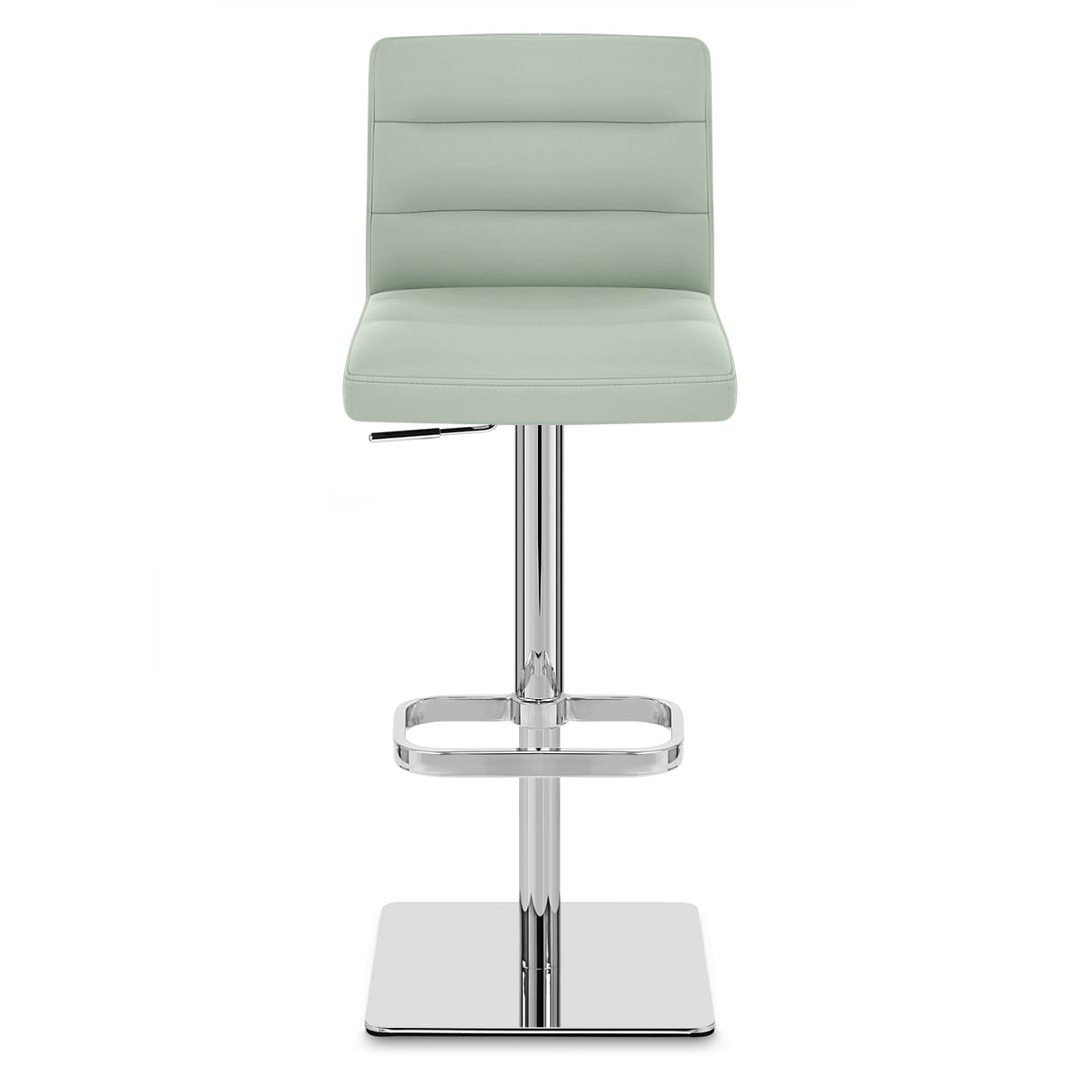 Lush Real Leather Chrome Stool Green