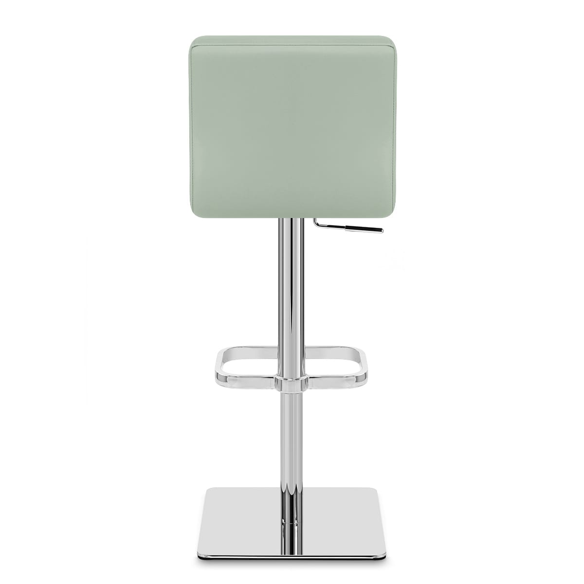 Lush Real Leather Chrome Stool Green