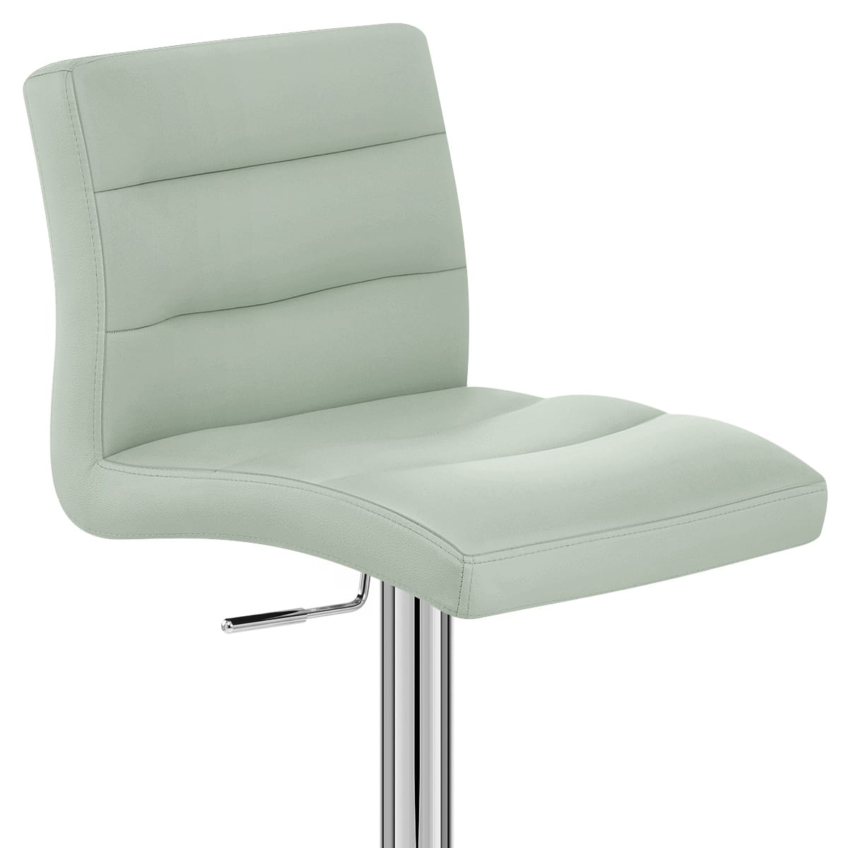 Lush Real Leather Chrome Stool Green