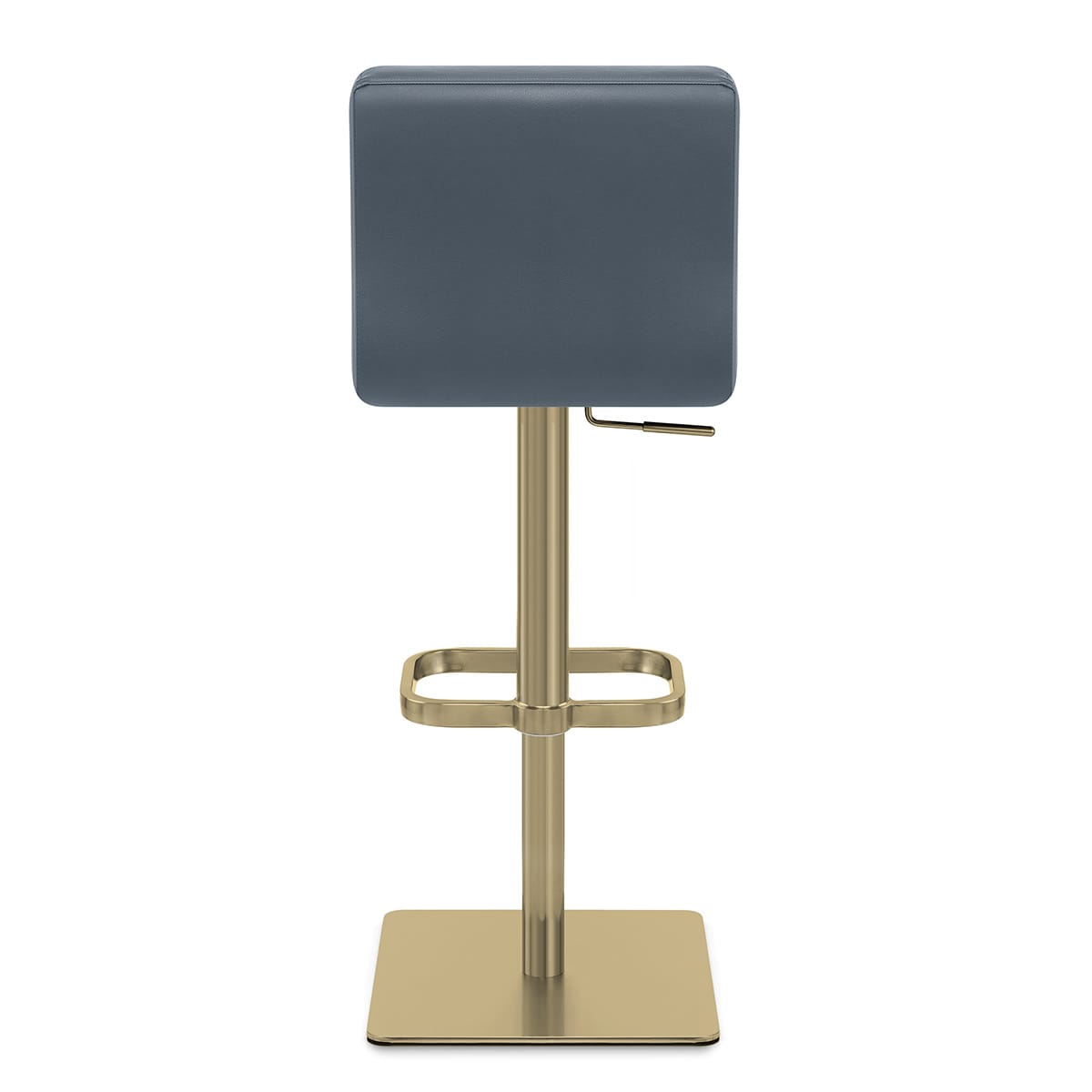 Lush Real Leather Gold Stool Blue