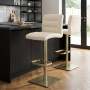Lush Real Leather Gold Stool Cream