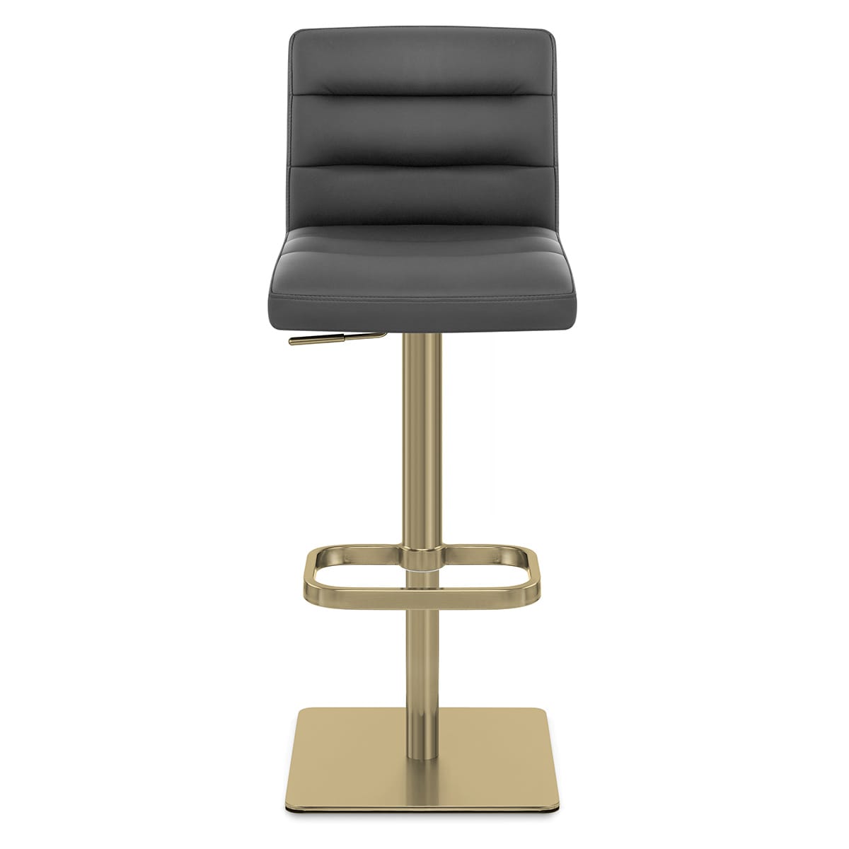 Lush Real Leather Gold Stool Dark Grey