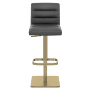Lush Real Leather Gold Stool Dark Grey