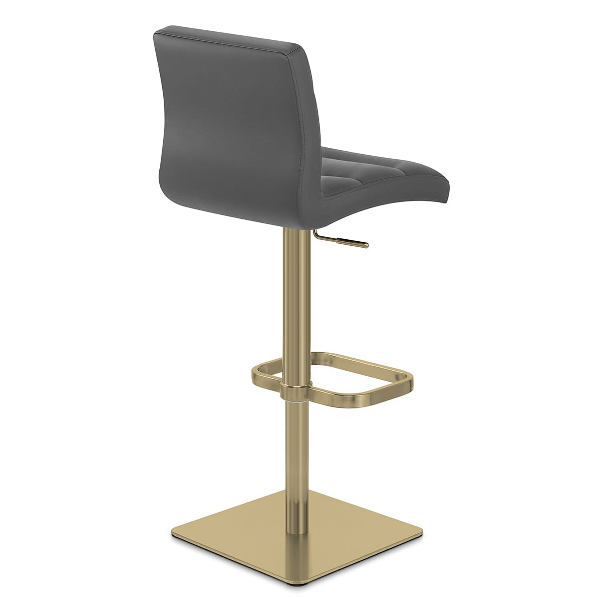 Lush Real Leather Gold Stool Dark Grey