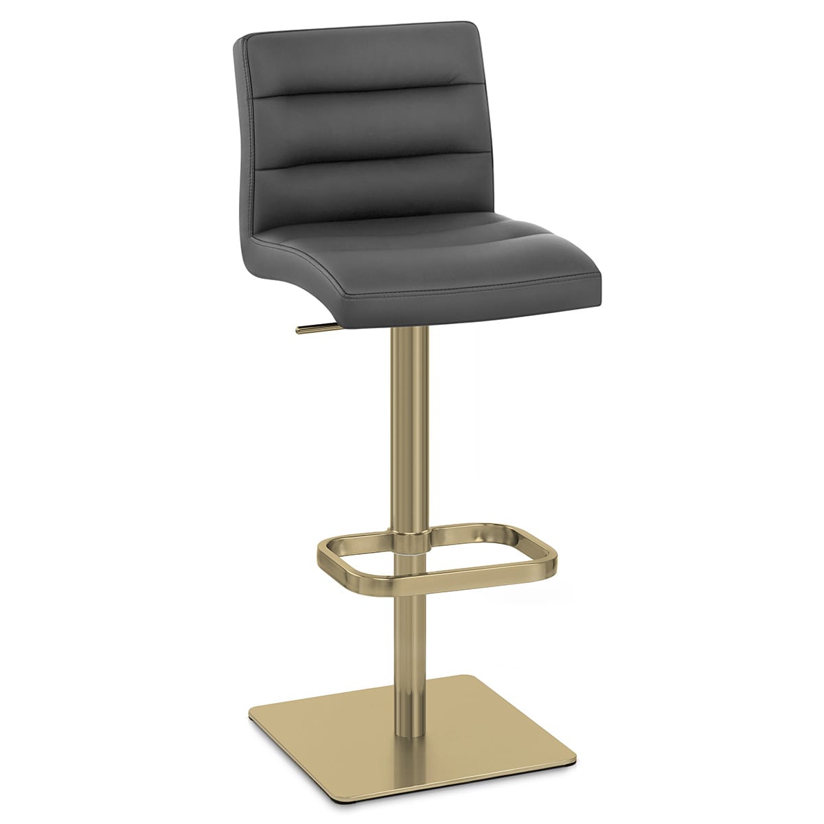 Lush Real Leather Gold Stool Dark Grey