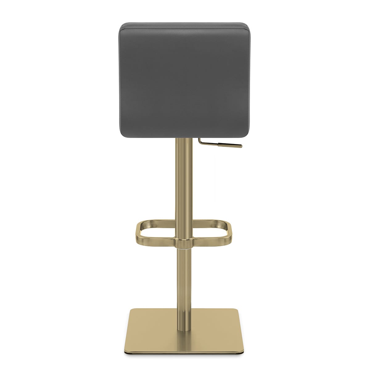 Lush Real Leather Gold Stool Dark Grey