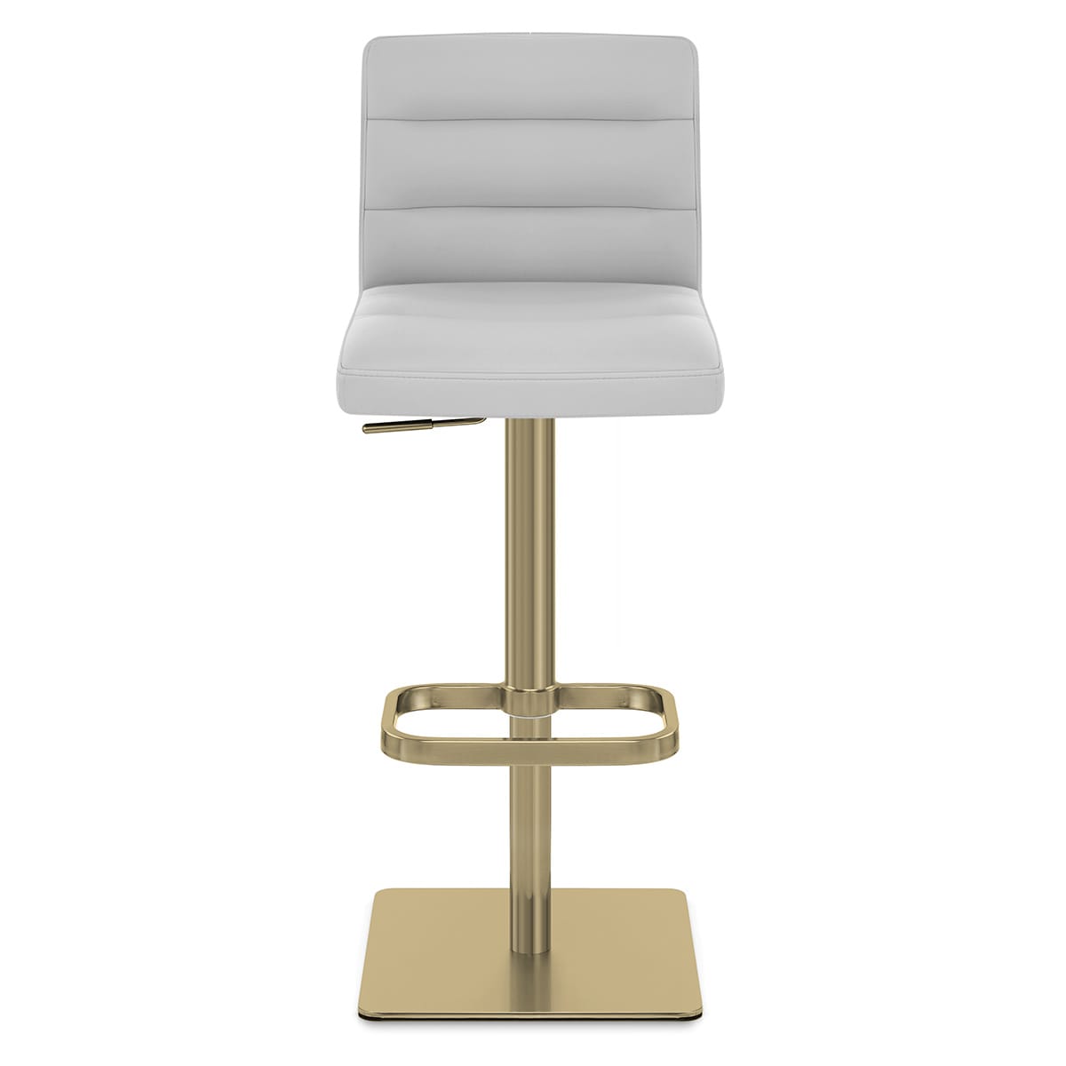 Lush Real Leather Gold Stool Light Grey