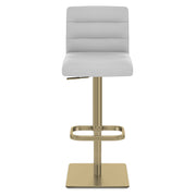 Lush Real Leather Gold Stool Light Grey