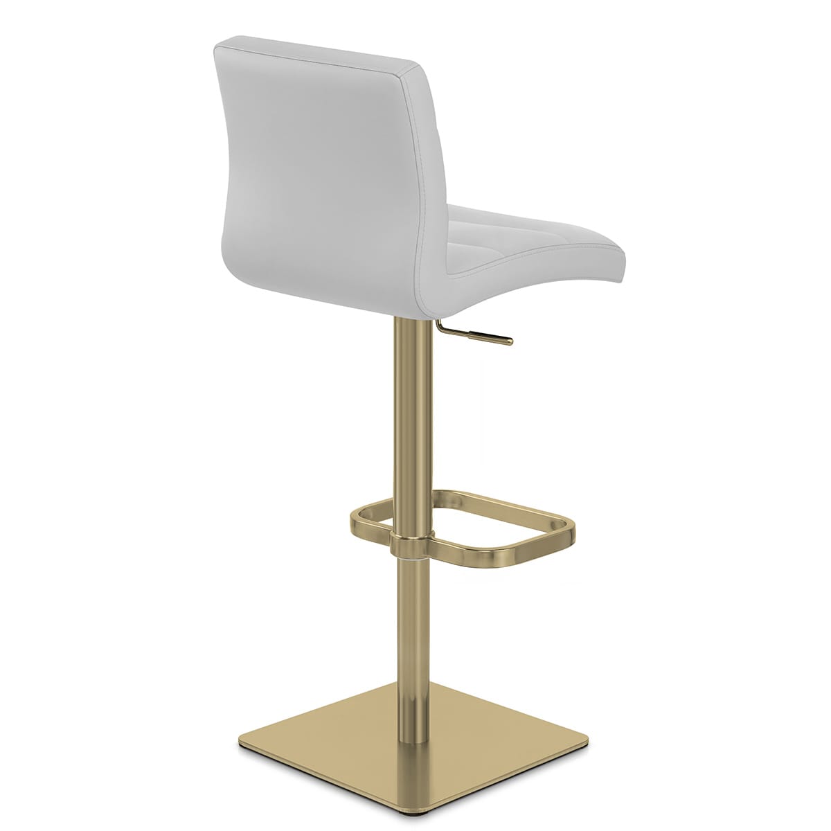 Lush Real Leather Gold Stool Light Grey