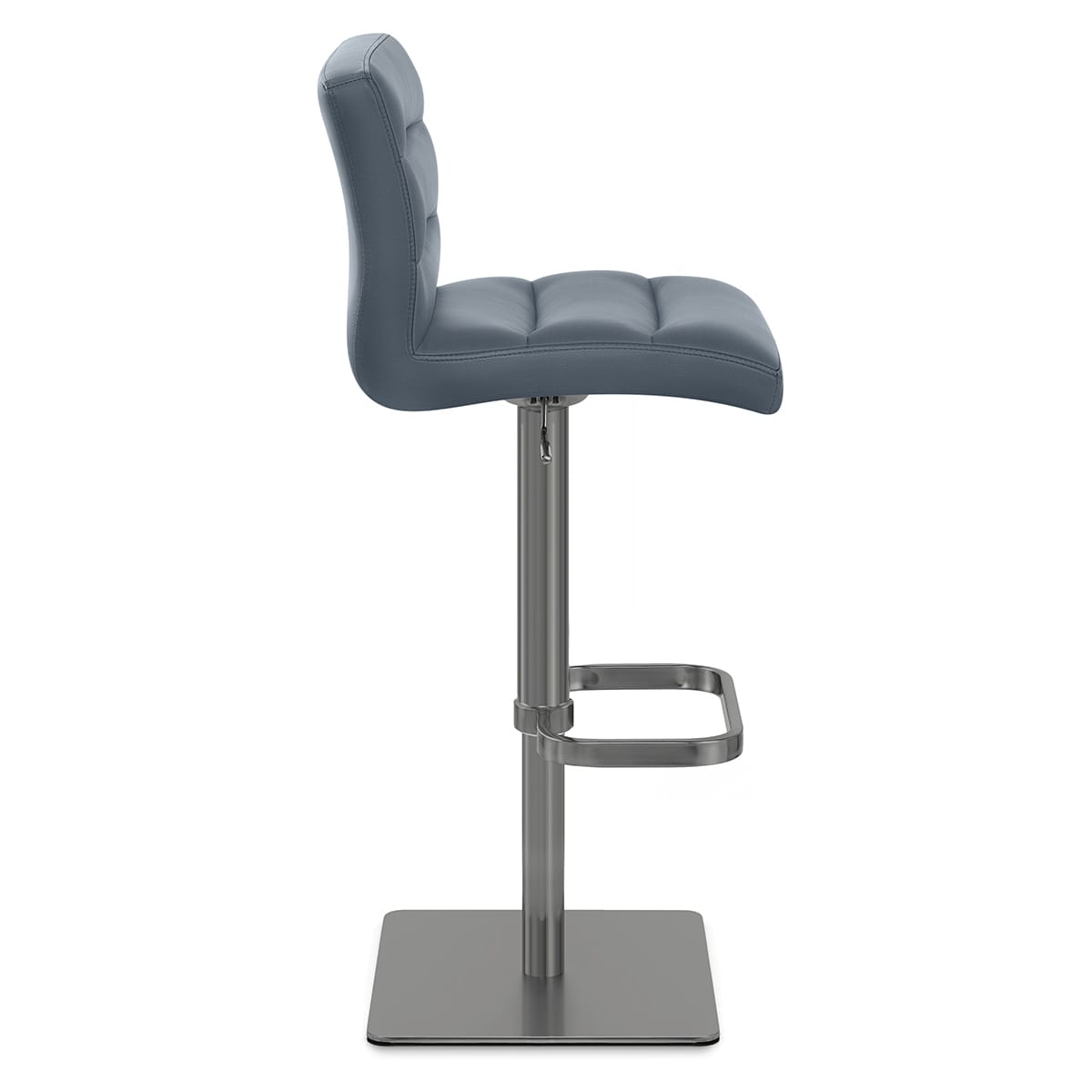 Lush Real Leather Graphite Stool Blue