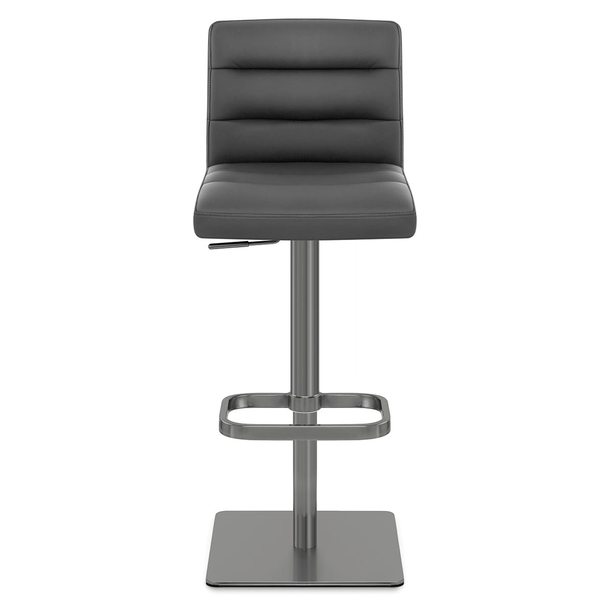 Lush Real Leather Graphite Stool Dark Grey