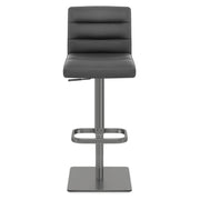 Lush Real Leather Graphite Stool Dark Grey