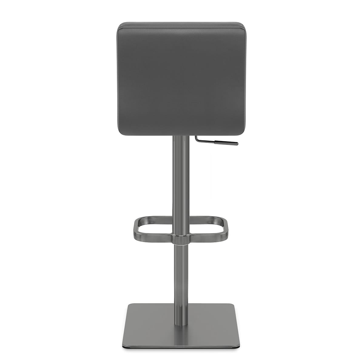 Lush Real Leather Graphite Stool Dark Grey