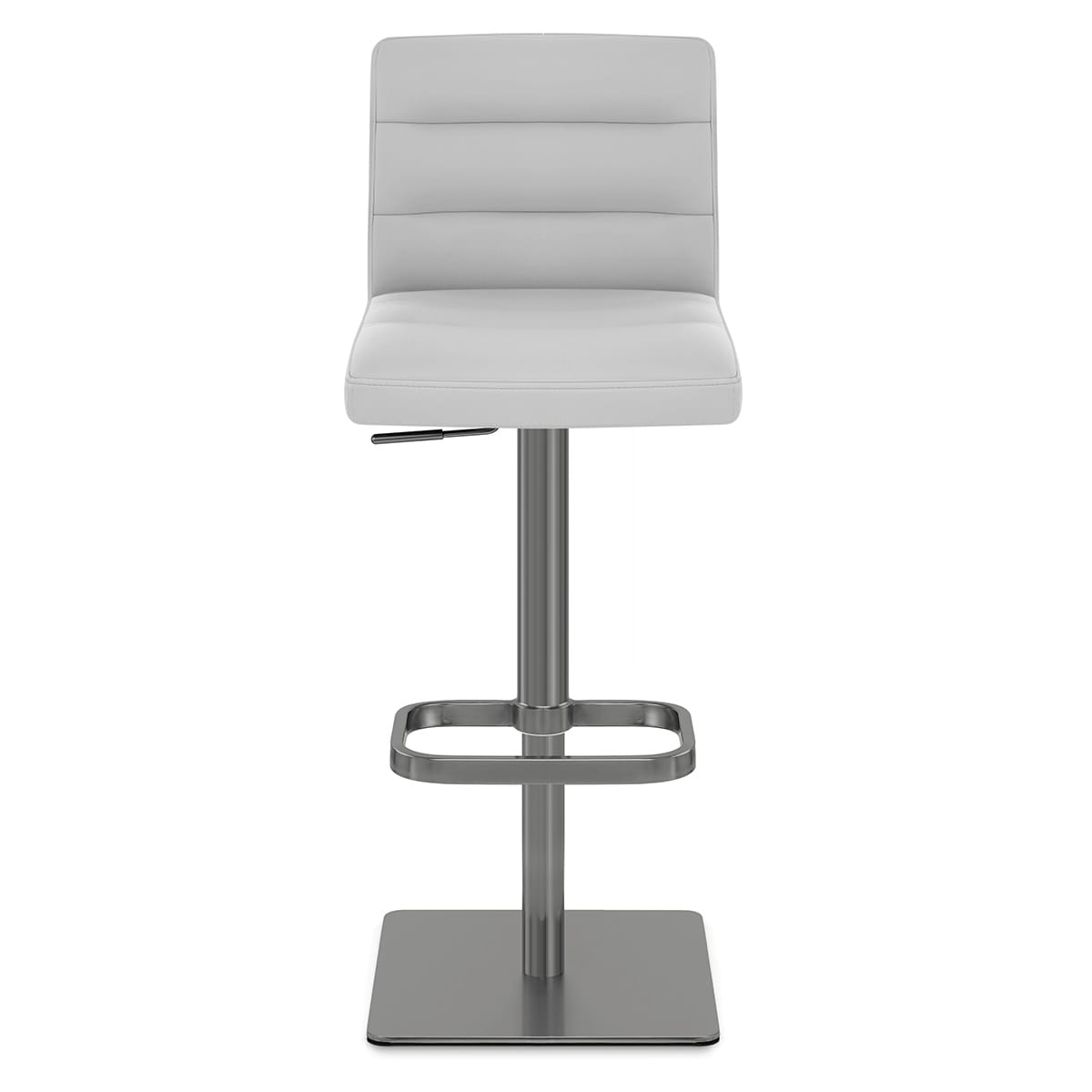 Lush Real Leather Graphite Stool Light Grey