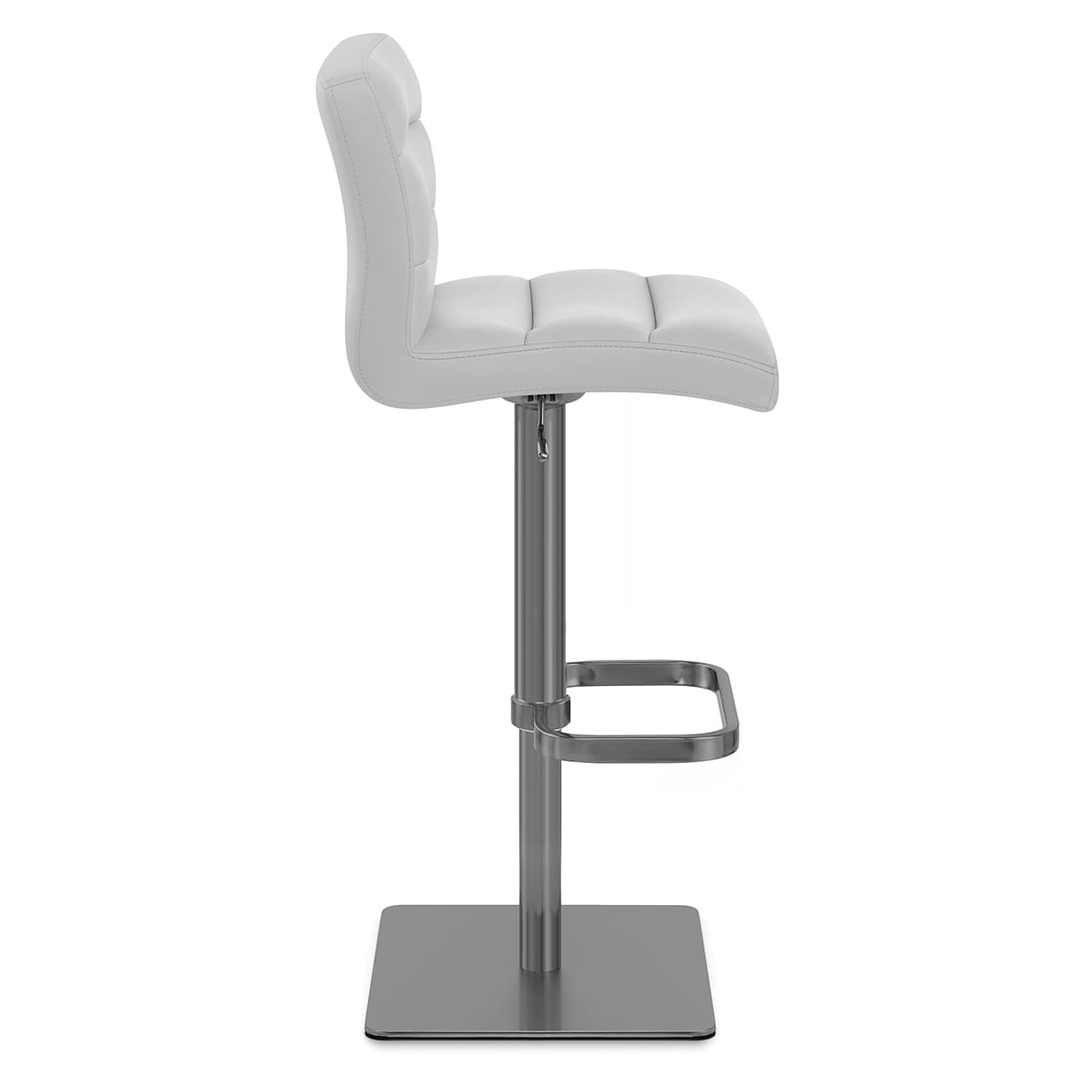 Lush Real Leather Graphite Stool Light Grey