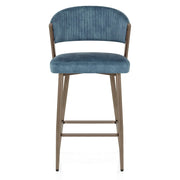 Lusso Bar Stool Blue Velvet