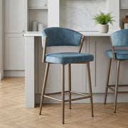 Lusso Bar Stool Blue Velvet