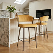 Lusso Bar Stool Gold Velvet