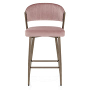 Lusso Bar Stool Pink Velvet