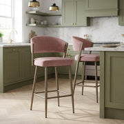 Lusso Bar Stool Pink Velvet
