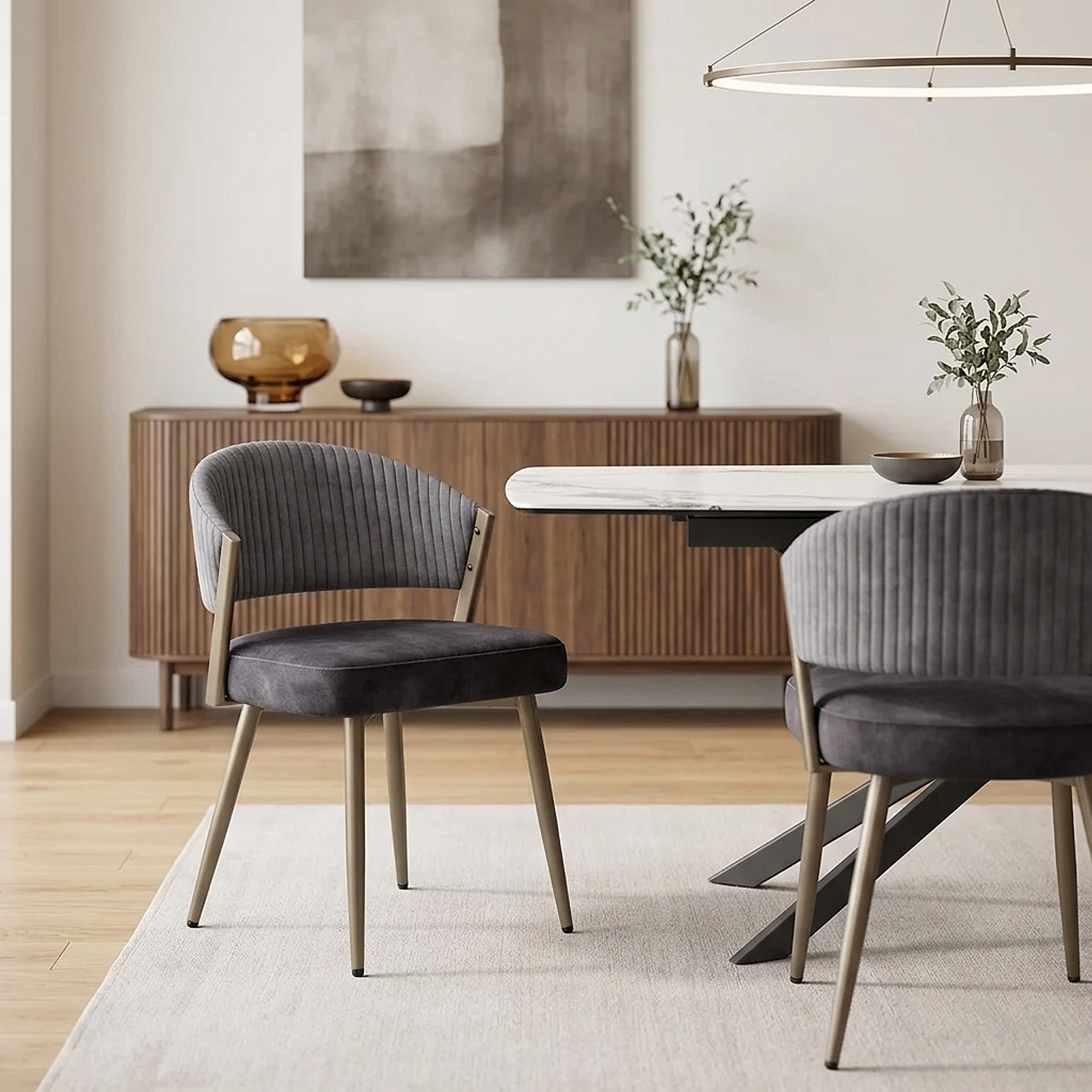 Lusso Dining Chair Charcoal Velvet