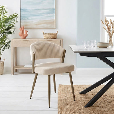 Lusso Dining Chair Cream Velvet