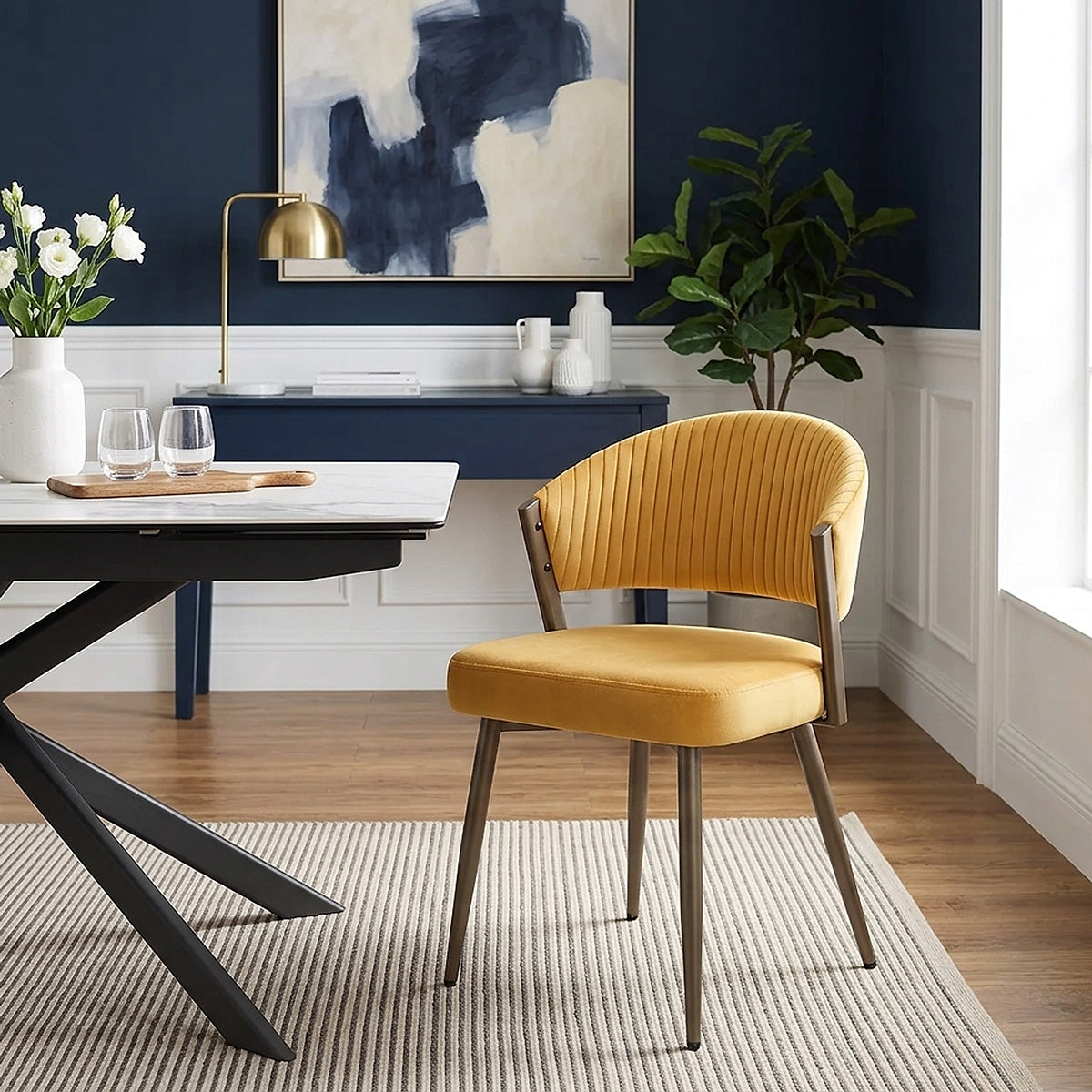 Lusso Dining Chair Gold Velvet