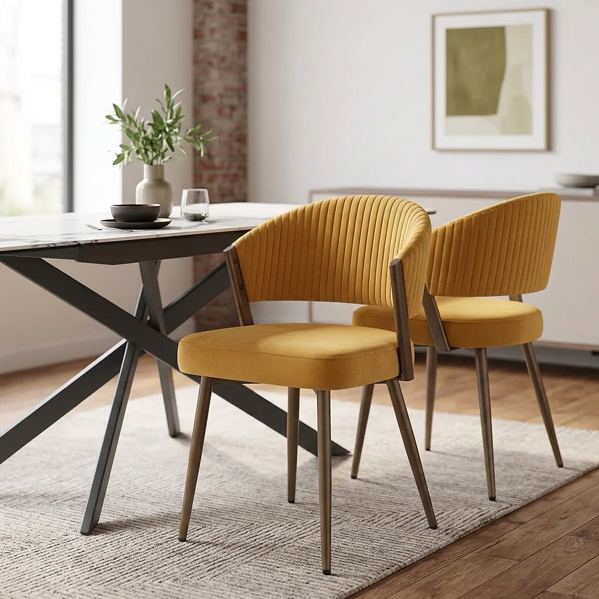 Lusso Dining Chair Gold Velvet