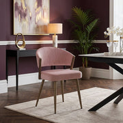Lusso Dining Chair Pink Velvet