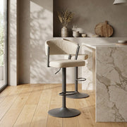 Lusso Graphite Bar Stool Cream