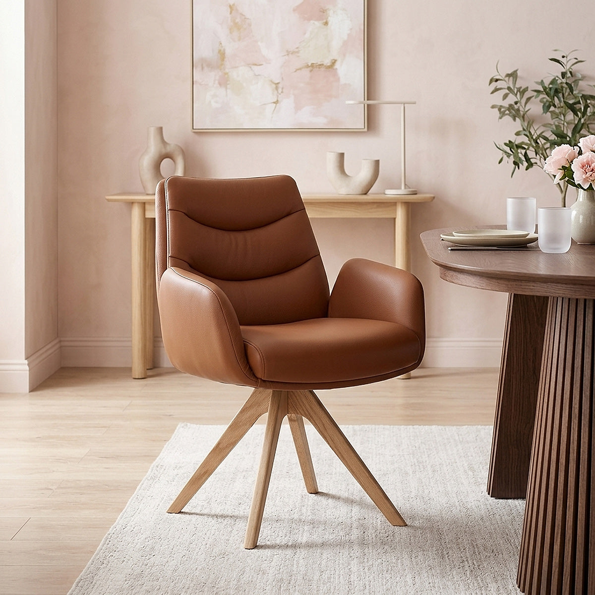 Madrid Real Leather Armchair Tan
