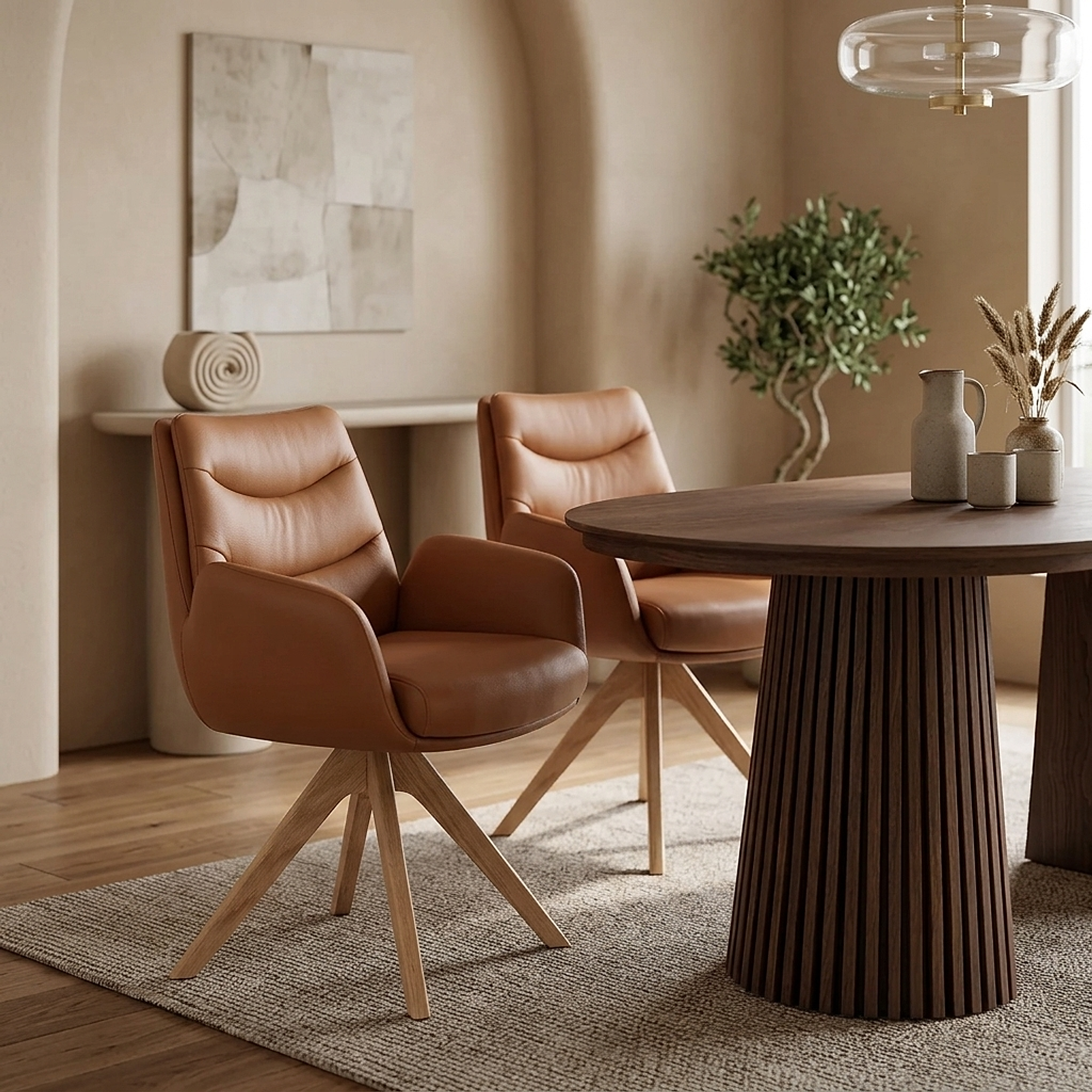 Madrid Real Leather Armchair Tan
