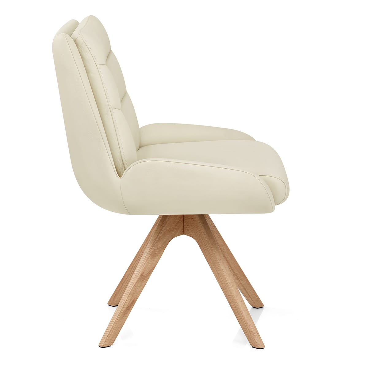 Madrid Real Leather Dining Chair Cream