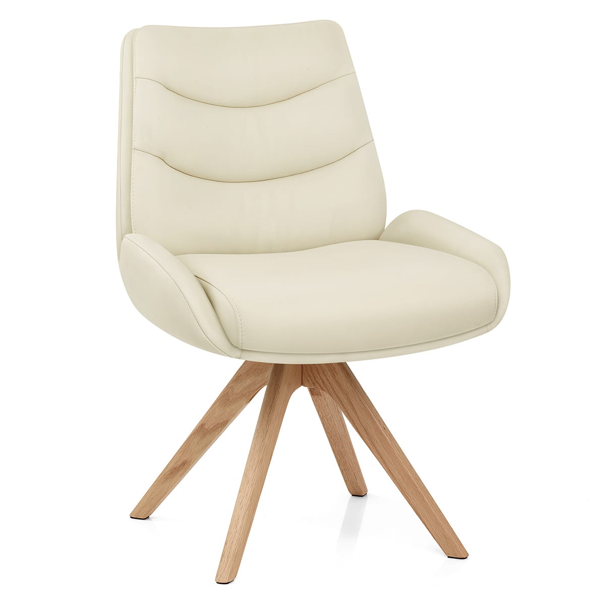 Madrid Real Leather Dining Chair Cream