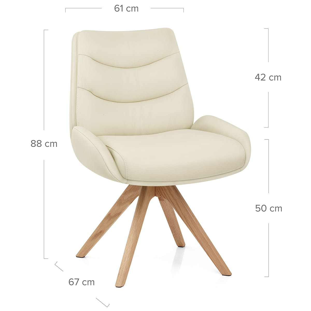 Madrid Real Leather Dining Chair Cream