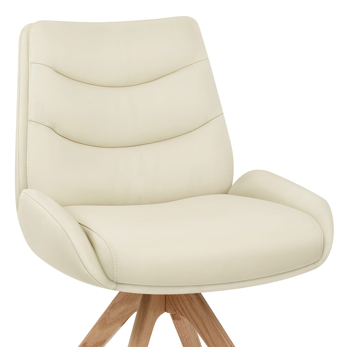 Madrid Real Leather Dining Chair Cream