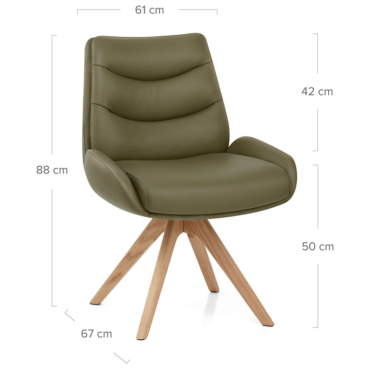 Madrid Real Leather Dining Chair Green