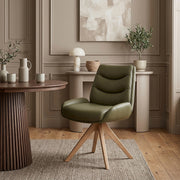 Madrid Real Leather Dining Chair Green