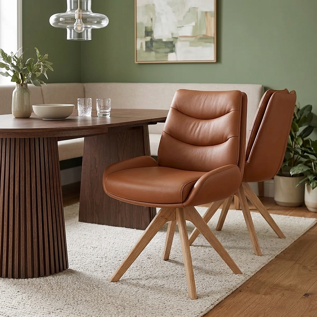 Madrid Real Leather Dining Chair Tan