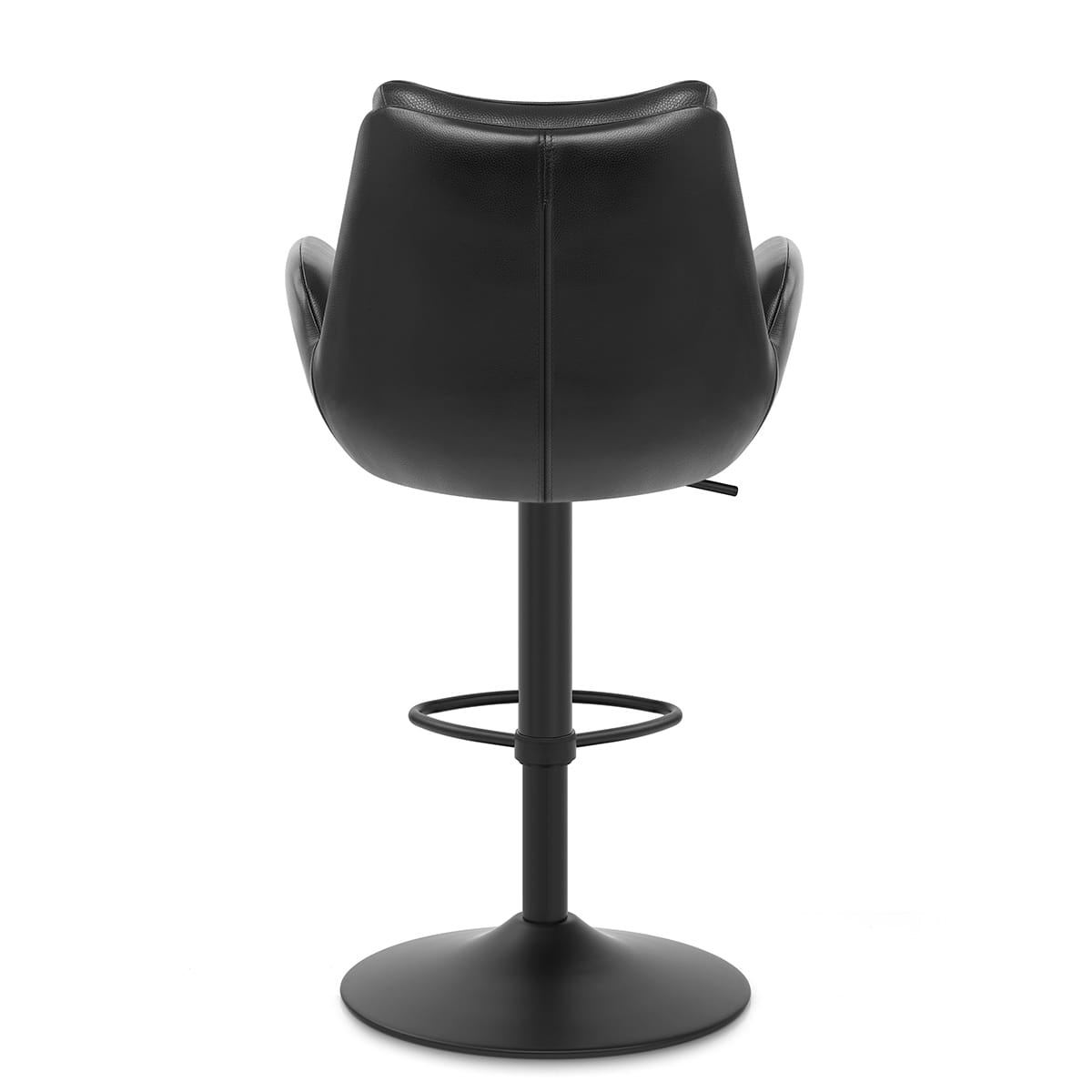 Madrid Real Leather Gas Lift Stool Black