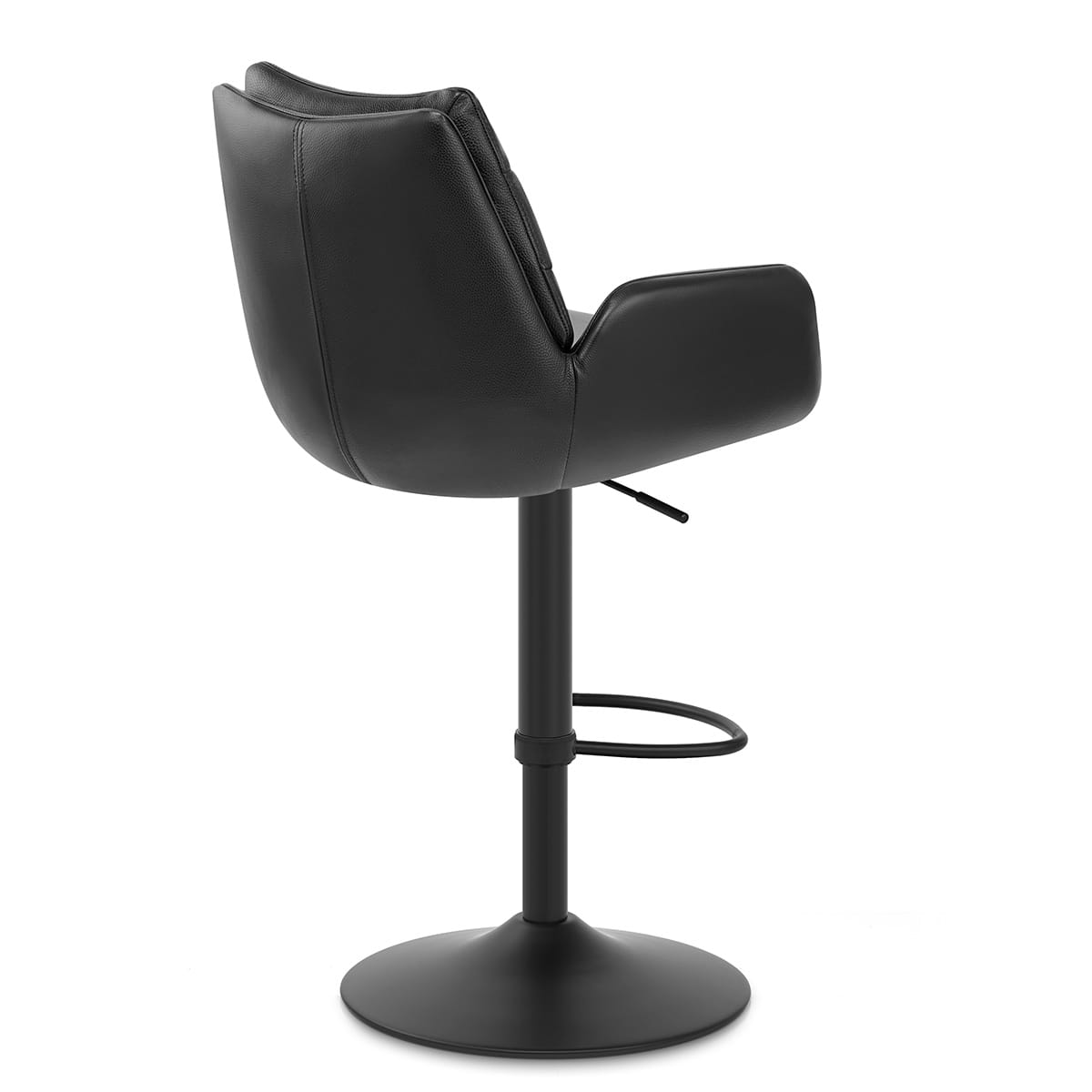 Madrid Real Leather Gas Lift Stool Black