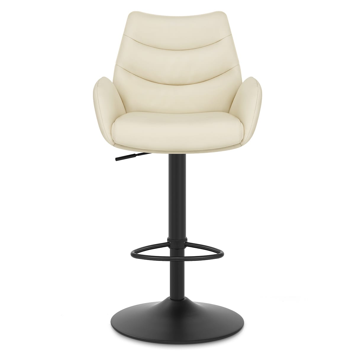 Madrid Real Leather Gas Lift Stool Cream