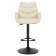 Madrid Real Leather Gas Lift Stool Cream