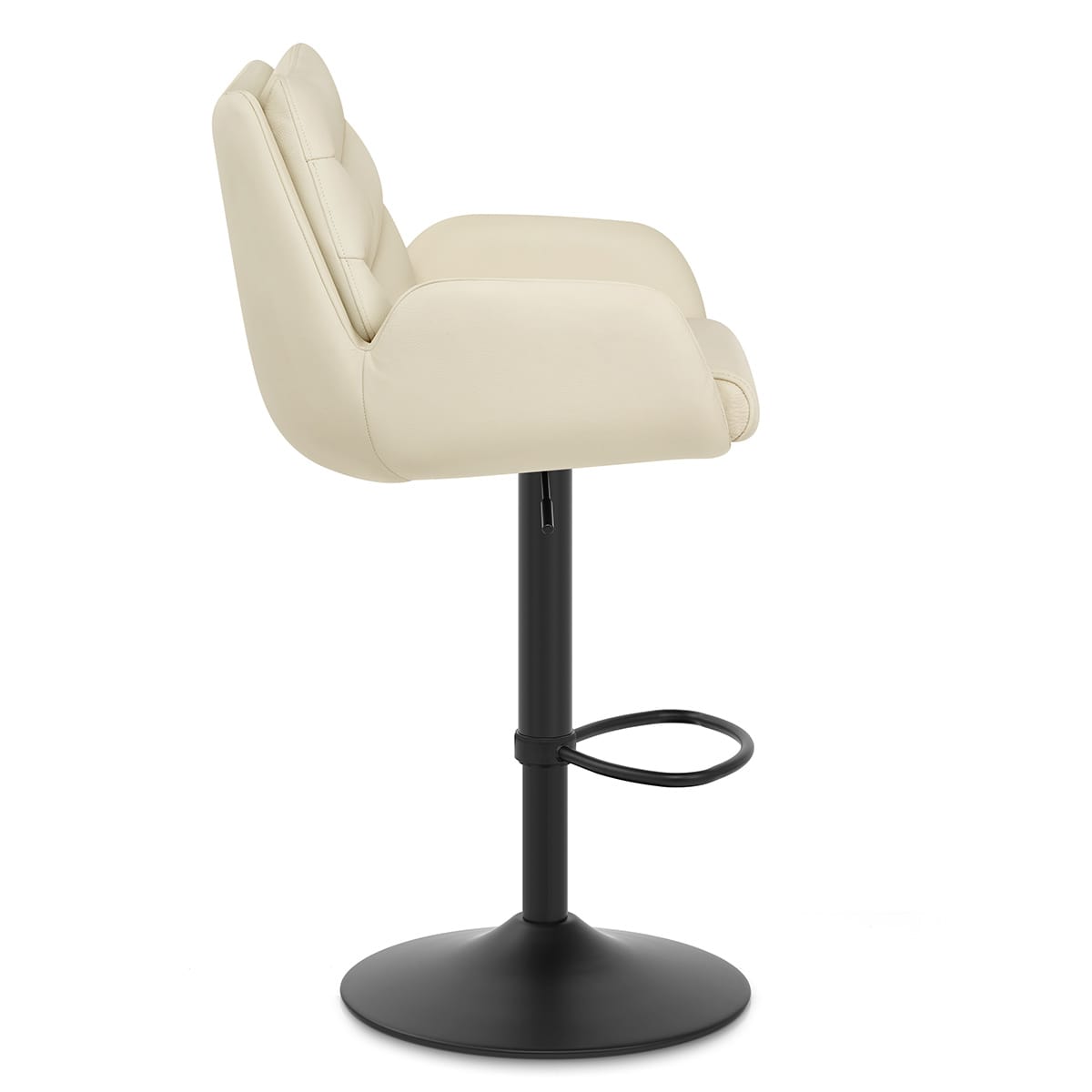 Madrid Real Leather Gas Lift Stool Cream