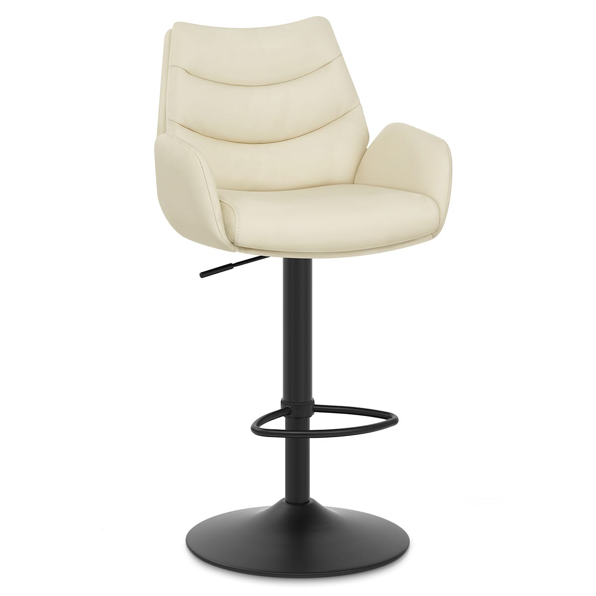 Madrid Real Leather Gas Lift Stool Cream